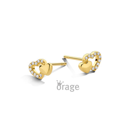 Orage Kids Oorbellen K3116 hartjes verguld