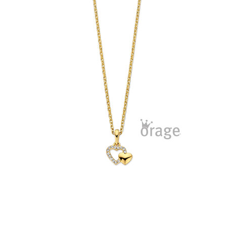 Orage Kids Ketting K3117 hartjes verguld 