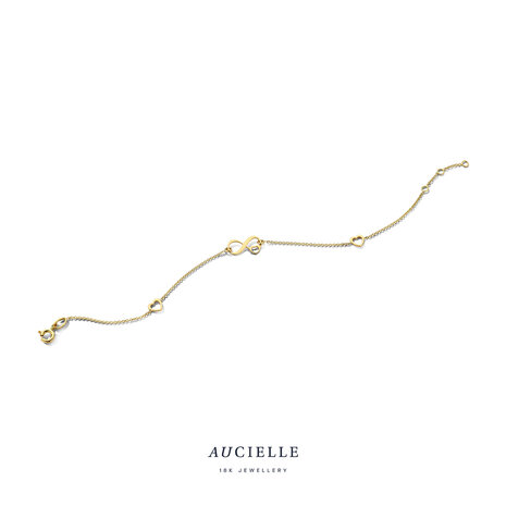 18 Karaat gouden Armband Aucielle AA0080B/18 met infinity en hartjes