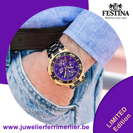 Festina Herenhorloge F20781-GA Chrono Bike Limited Edition 20ATM met saffierglas