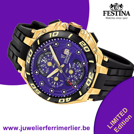Festina Herenhorloge F20781-GA Chrono Bike Limited Edition 20ATM met saffierglas