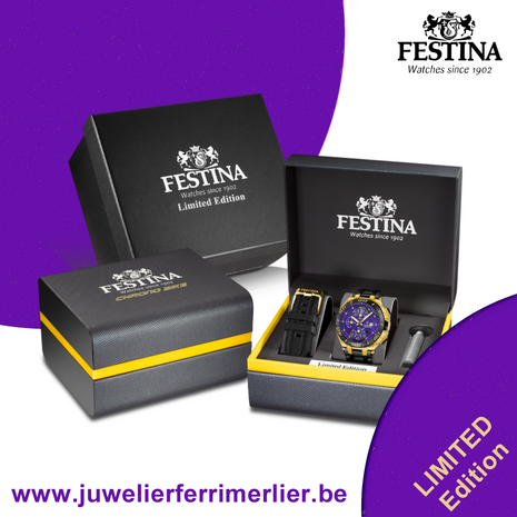 Festina Herenhorloge F20781-GA Chrono Bike Limited Edition 20ATM met saffierglas