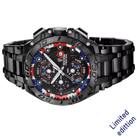 Festina Herenhorloge F20796/1 Chrono Bike Uk Limited Edition 20ATM met saffierglas