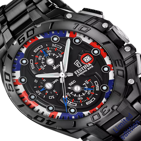 Festina Herenhorloge F20796/1 Chrono Bike Uk Limited Edition 20ATM met saffierglas