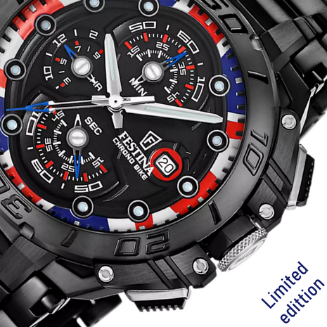 Festina Herenhorloge F20796/1 Chrono Bike Uk Limited Edition 20ATM met saffierglas