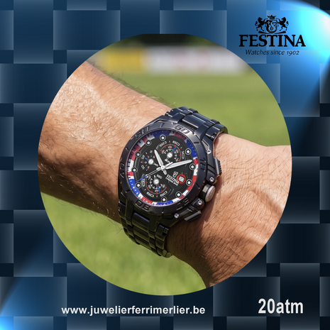 Festina Herenhorloge F20796/1 Chrono Bike Uk Limited Edition 20ATM met saffierglas