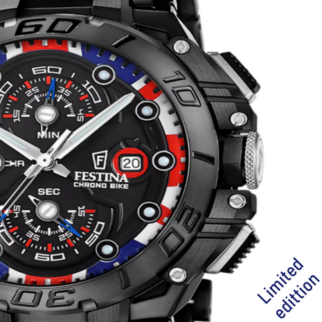Festina Herenhorloge F20796/1 Chrono Bike Uk Limited Edition 20ATM met saffierglas