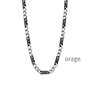 Orage ketting BA190 staal heren bicolor zwart