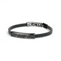  Gemini armband STE02 Stella BLACK: Leren armband afgewerkt met een zwart gesmeed koolstofelement