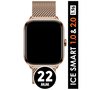 ICE SMART MILANESE ROSE GOLD 22 mm metalen horlogeband