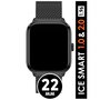 ICE SMART MILANESE BLACK 22 mm metalen horlogeband