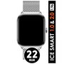 ICE SMART MILANESE SILVER 22 mm metalen horlogeband