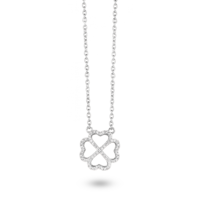 Silver Rose Ketting CH6520W met Klavertjevier