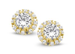 9 karaat gouden oorbellen Silver Rose GEA2201