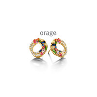 Orage oorbellen AR040  in verguld zilver