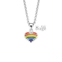 Orage Kids Ketting K2615 Hartje in regenboogkleuren 