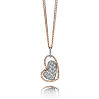 Silver Rose ketting P6438R met hartje