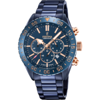 Festina Herenhorloge F20576/1 Ceramic blauw, 10 Atm