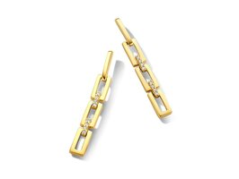 18 karaat gouden Oorbellen You and me Y1774 met briljant