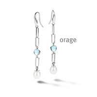 Orage Oorbellen AT298 blauw parel