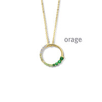 Orage Ketting AW043 groen verguld