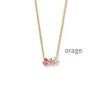 Orage Ketting AW038 rozerood verguld