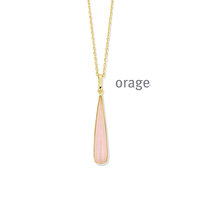 Orage ketting AW284 roze cat eye verguld