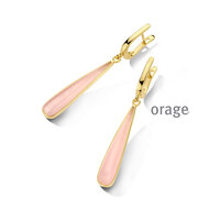 Orage Oorbellen AW285 roze cat eye verguld 