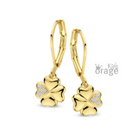 Orage Kids Oorbellen K2768 klavertje verguld geel goud