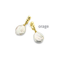 Orage Oorbellen AW336 zoetwaterparel verguld geel goud