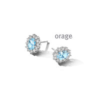 Orage Oorbellen BA311 entourage blauw topaas