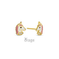9 karaat Gouden Oorbellen Orage Kids K2962 eenhoorn