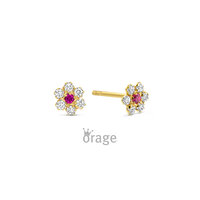 9 karaat Gouden Oorbellen Orage Kids K2952 bloem