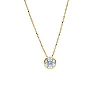 18 karaat gouden Ketting met Hanger 1 zirconium